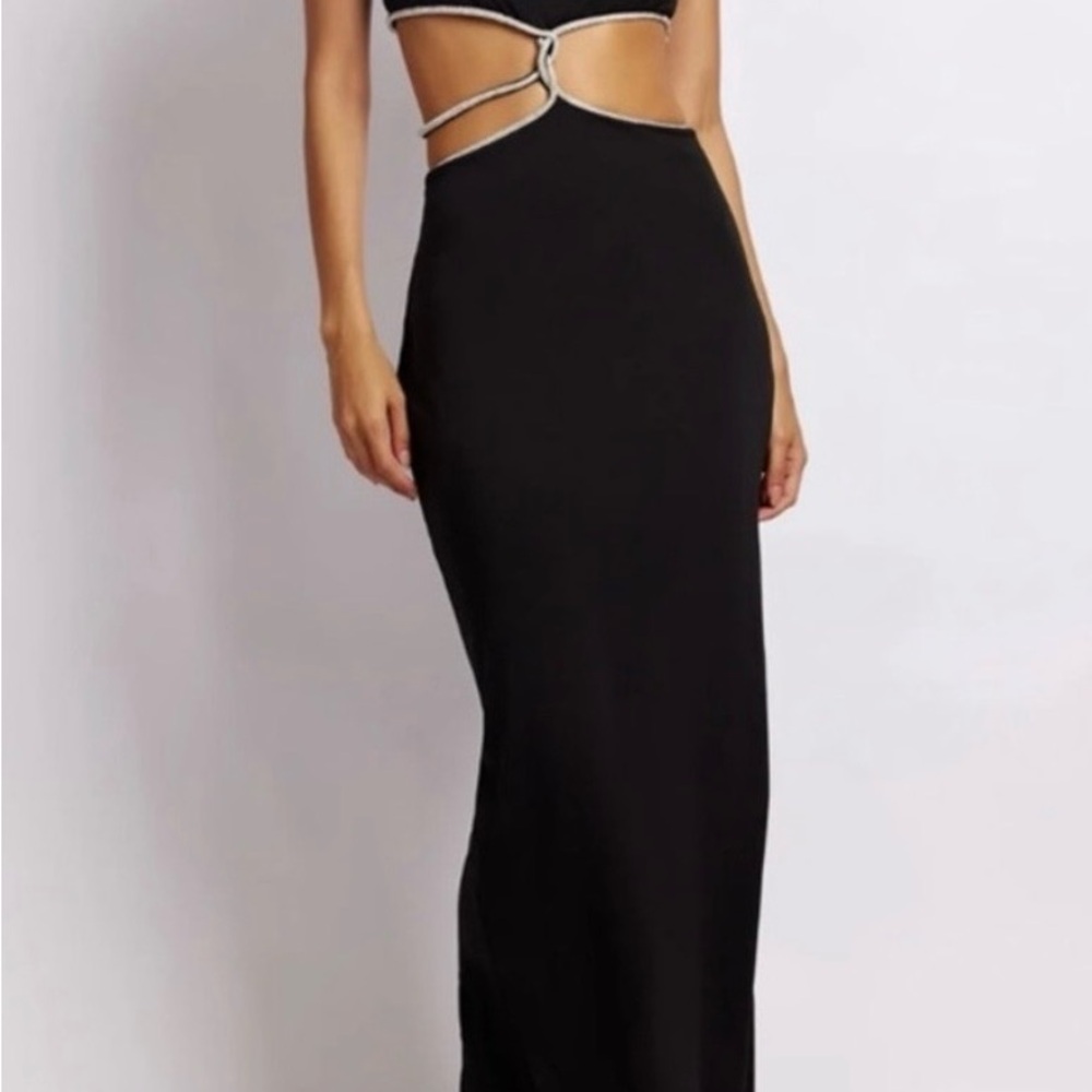 Meshki Black Strapless Cut-Out Dress